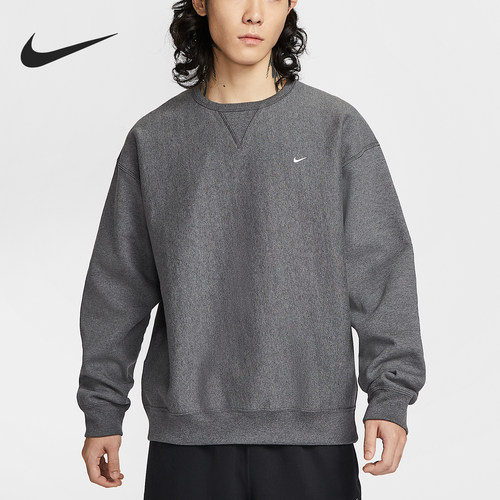 Nike/耐克正品Solo Swoosh 男士运动圆领加绒针织卫衣HV1087-071