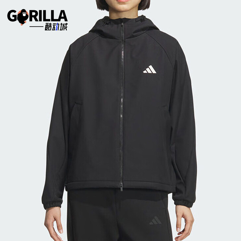 Adidas/阿迪达斯正品2025秋季款女士休闲宽松连帽运动外套KC0054