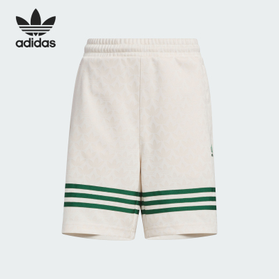 阿迪达斯大童印花运动短裤