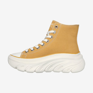 Skechers斯凯奇Street女高帮松糕跟减震系带帆布鞋177430-HNY