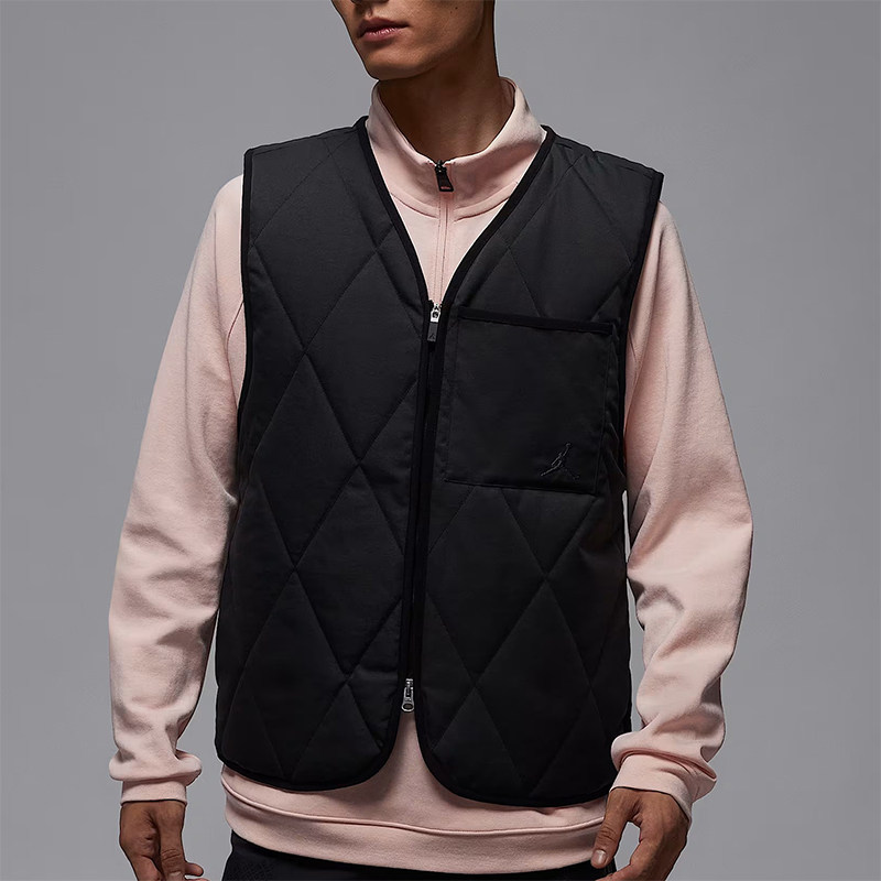 Nike/耐克正品JORDAN男士休闲高尔夫保暖宽松棉马甲HQ8680-010