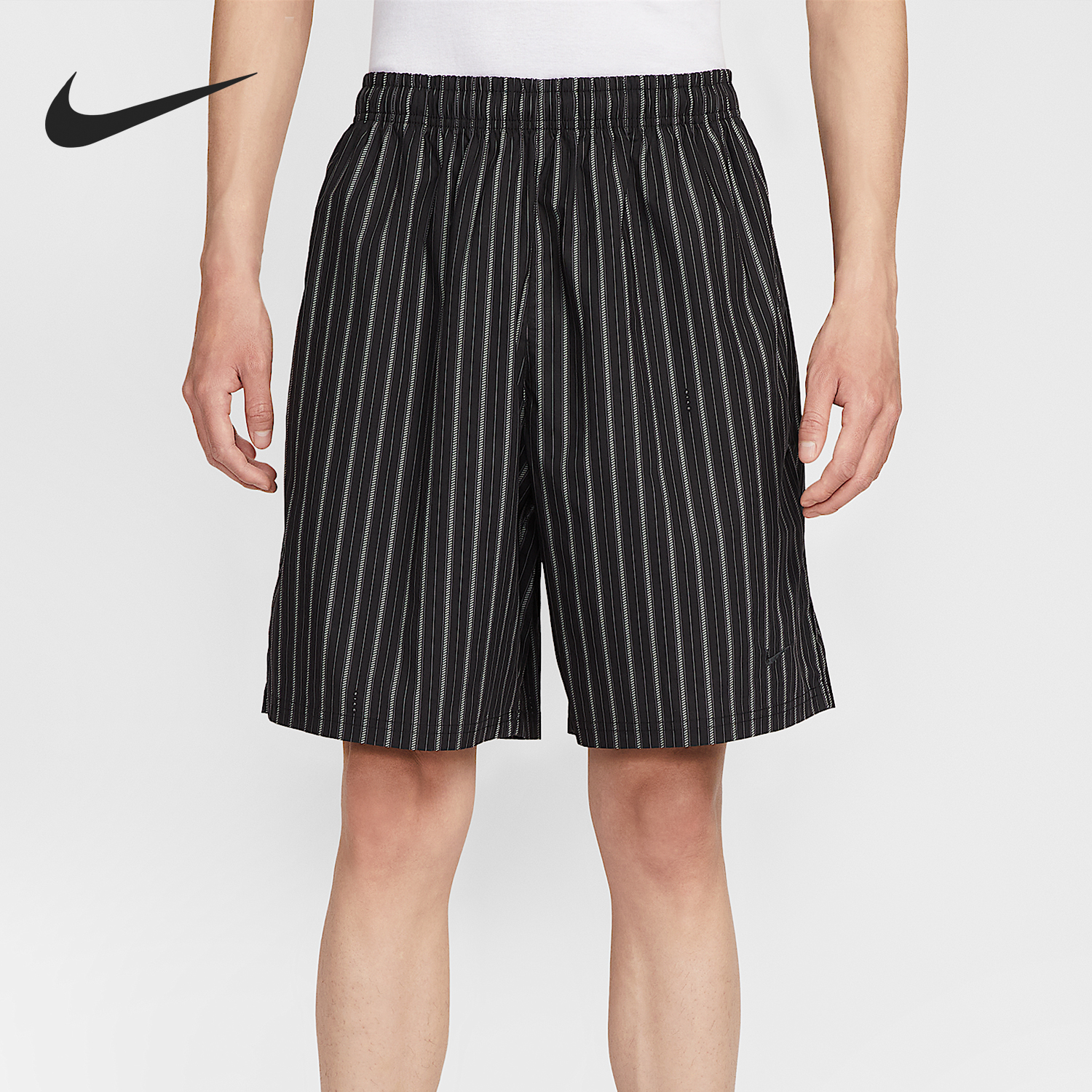 耐克男士条纹印花休闲梭织短裤
