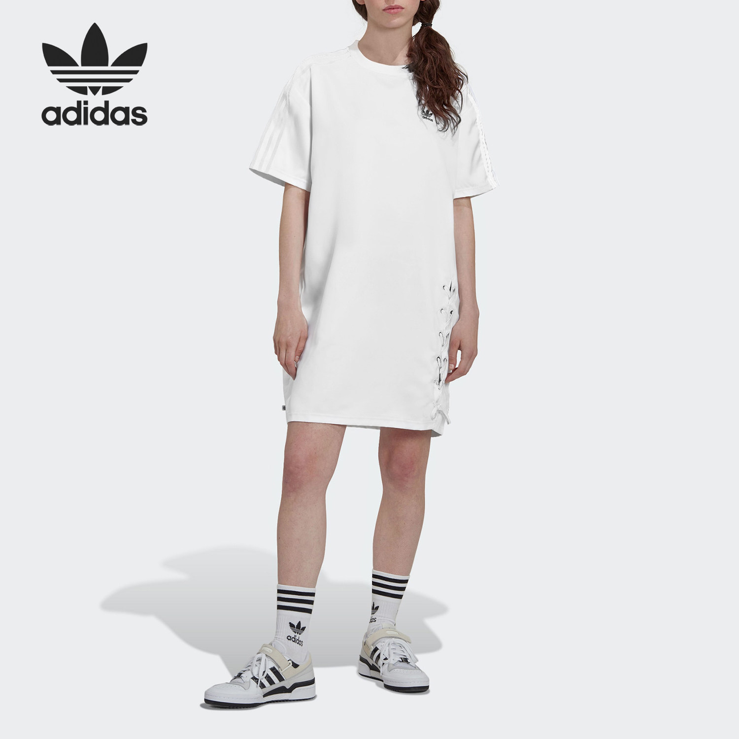 Adidas/阿迪达斯官方正品三叶草女子舒适休闲运动连衣裙 HY6205,运动服/休闲服装,运动连衣裙,淘宝优惠券,粉丝福利购,淘宝优惠卷