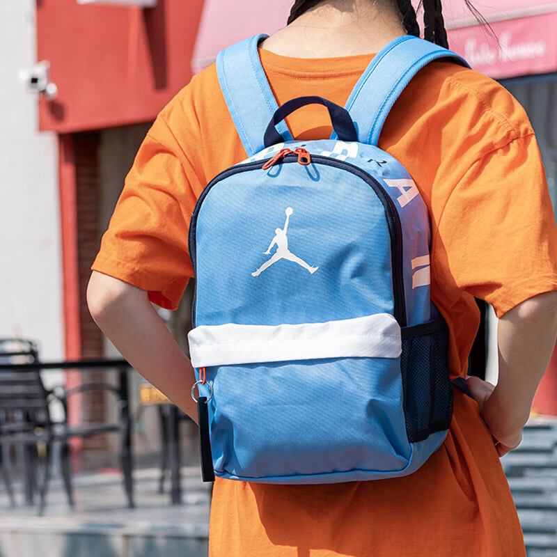 Jordan双肩背包可爱蓝色学生书包儿童背包男女大容量aj休闲运动包图片