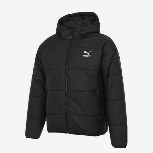 Puma/彪马正品新款男女黑色保暖轻盈休闲经典连帽棉服629045-01
