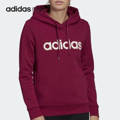 Adidas/阿迪达斯正品女款字母印花连帽长袖美式卫衣GP8733