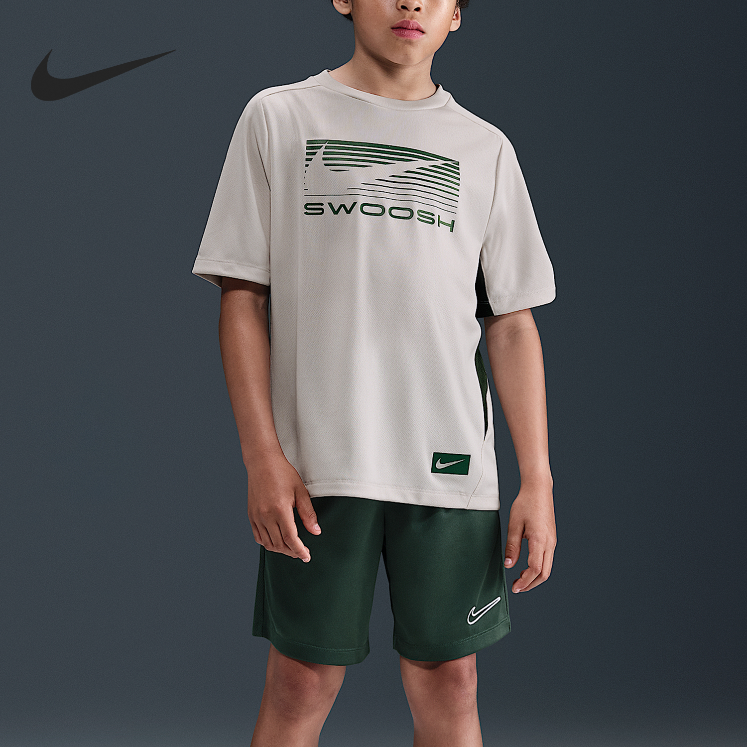 Nike/耐克正品Dri-FIT大童透气针织运动套头短袖HJ3743-104