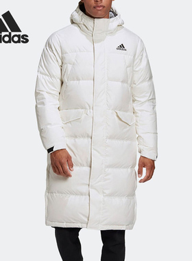 Adidas/阿迪达斯官方正品运动男子简约休闲保暖长款羽绒服GK0665