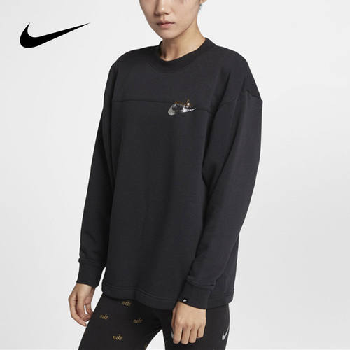 Nike/耐克正品女子圆领烫金LOGO运动休闲套头卫衣 AJ0093
