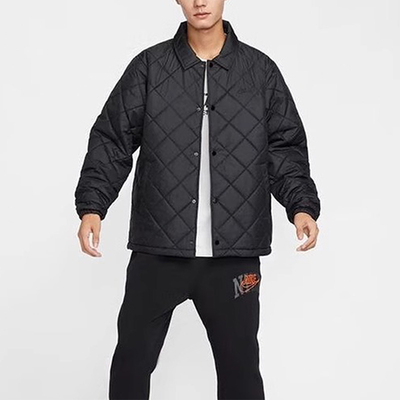 耐克男士保暖户外宽松翻领棉服