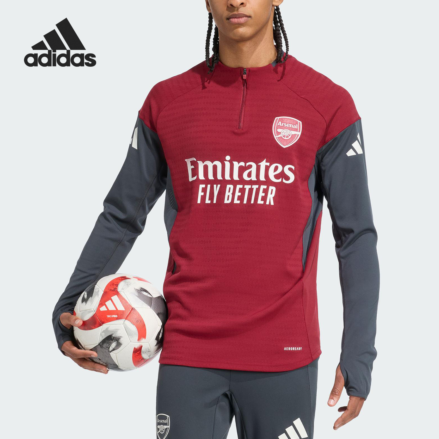 Adidas/阿迪达斯正品2025秋季款男士运动拼接足球长袖上衣JI9566