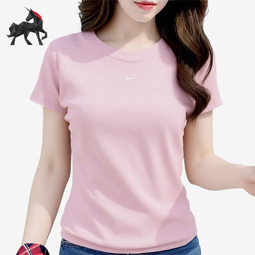 Nike/耐克正品运动纯色休闲短袖T恤新款女经典短袖T恤HV4995-663