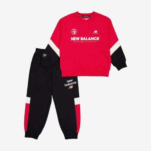 New Balance新百伦正品儿童字母套头拼色休闲运动卫衣2PE1A123