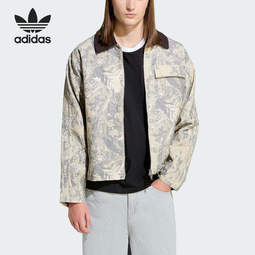 阿迪达斯男士翻领保暖时尚棉服