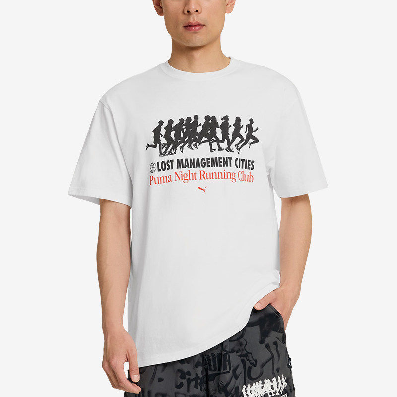 PUMA彪马正品男款graphic FW24品牌logo时尚休闲短袖T恤626563-02