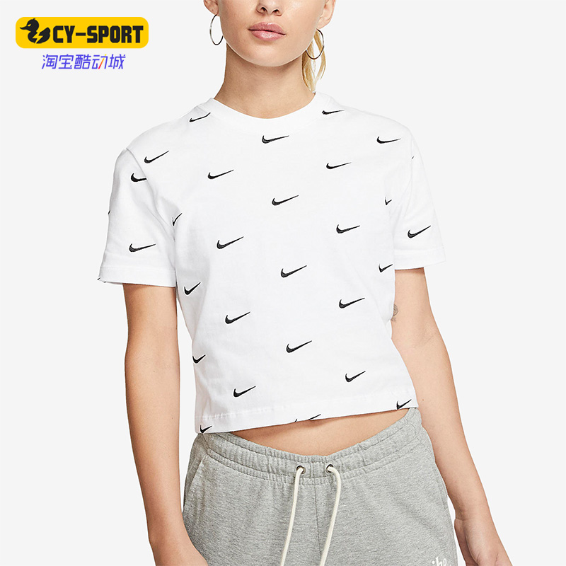 Nike/耐克正品WOOSH LOGO刺绣女子运动休闲短袖T恤CK4092-100