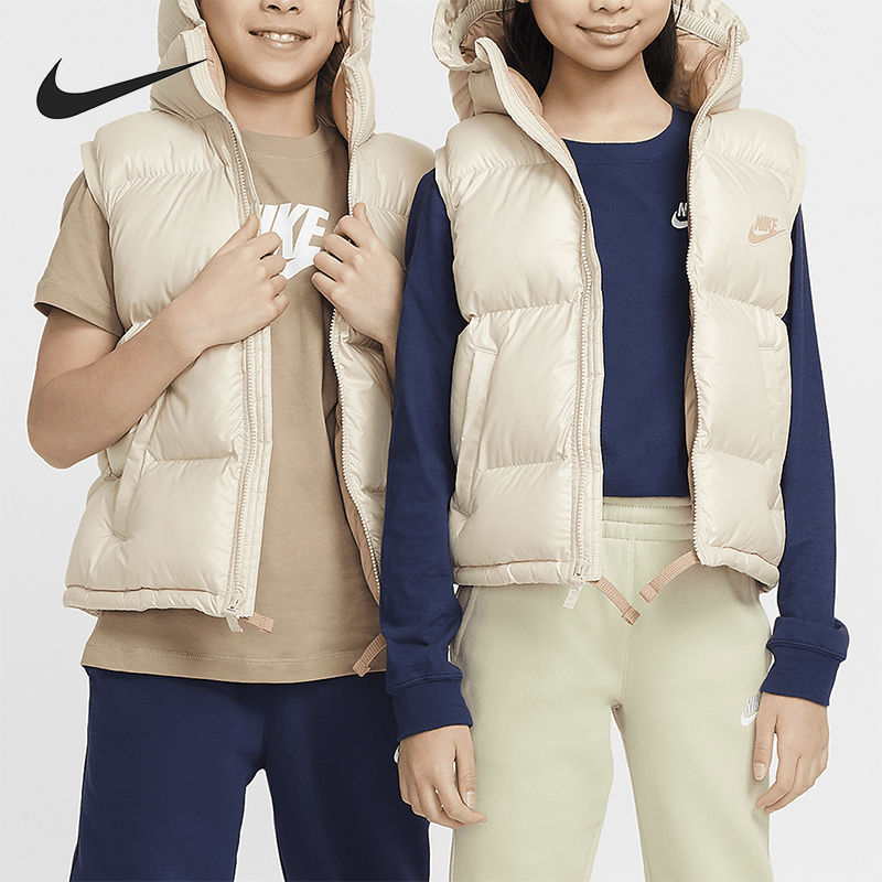 Nike/耐克正品2025秋季款大童日常连帽保暖耐穿马甲FD2844-126