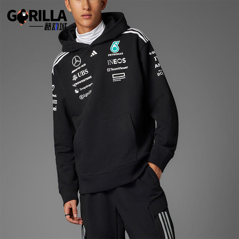 Adidas/阿迪达斯正品2025新款男士经典宽松针织连帽卫衣JW5385