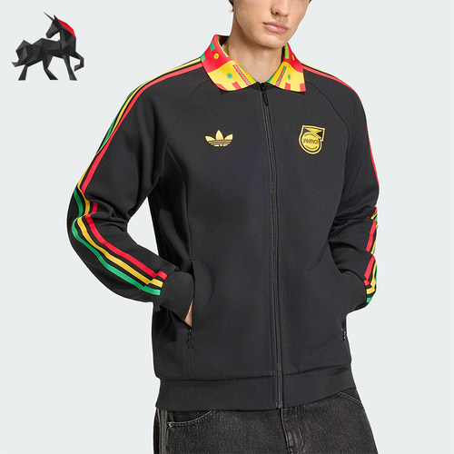 Adidas/阿迪达斯正品三叶草男士翻领复古针织足球运动外套JY5207