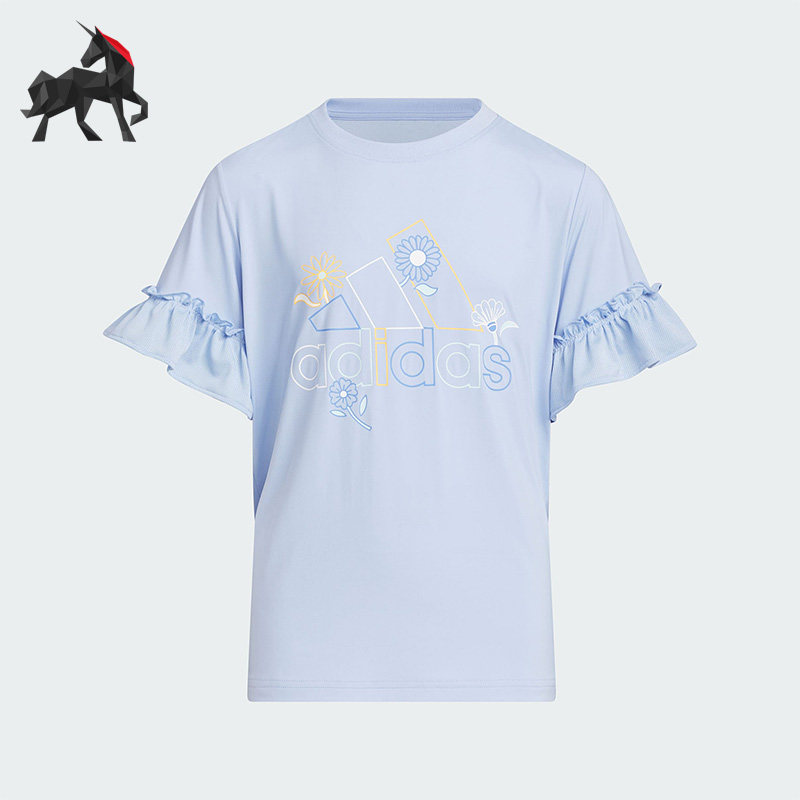 阿迪达斯大童运动短袖