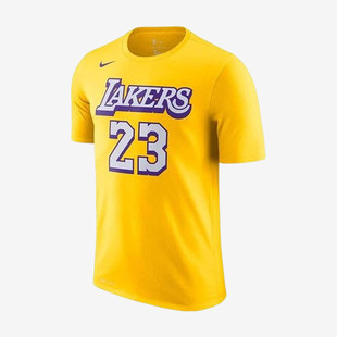 Nike耐克正品NBA湖人队詹姆斯23号男篮球印花短袖T恤BV8795-705