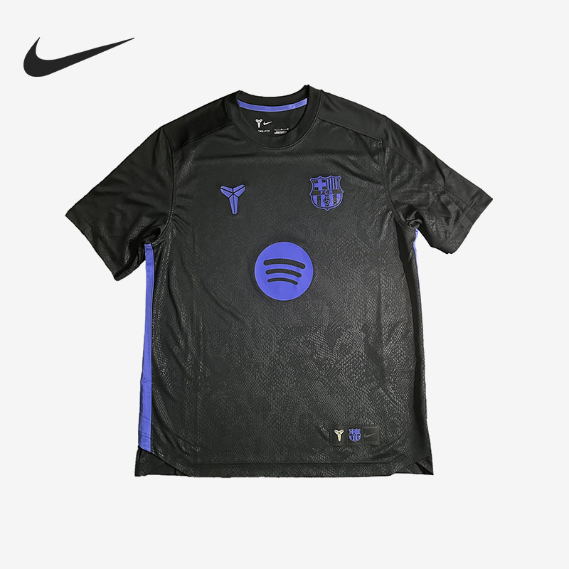 Nike/耐克官方正品FCBarcelona新款休闲训练短袖足球衣IM7853-011 - 实物图