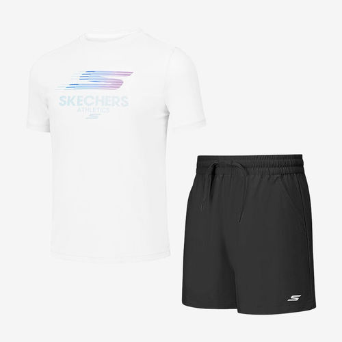 Skechers斯凯奇正品舒享运动休闲系列儿童短袖T恤P225K018-0018