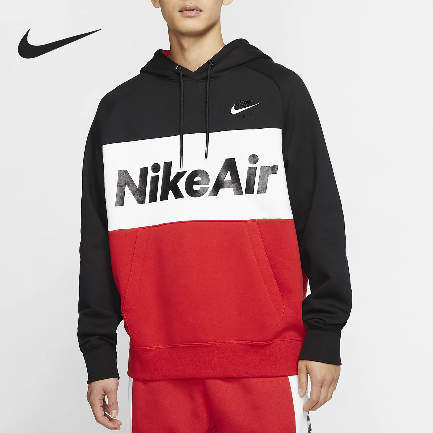 Nike/耐克官方正品2025男士字母印花加绒运动套头衫CJ4825-011