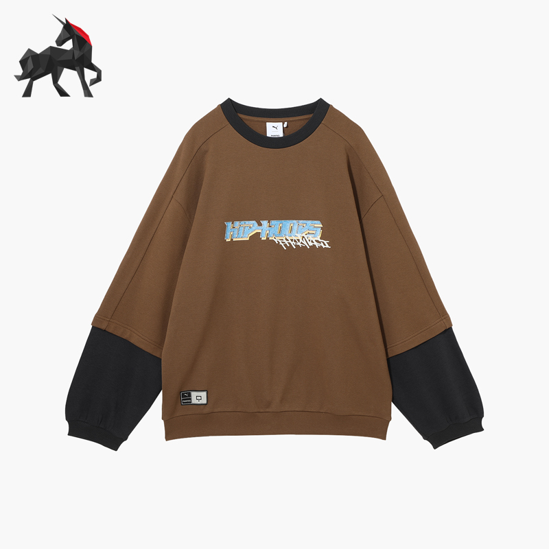 Puma/彪马正品PHANTACI男女复古针织运动经典拼接卫衣631405-65