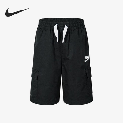 Nike/耐克正品2024小童运动宽松休闲梭织五分短裤HQ7932-010