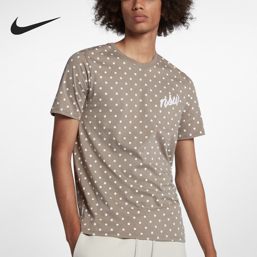 Nike/耐克正品夏季男士圆领运动休闲波点印花短袖T恤AJ3709-285
