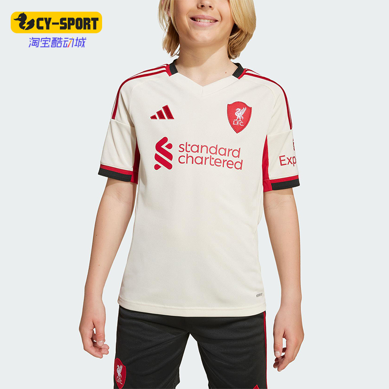 Adidas/阿迪达斯正品LIVERPOOL大童透气足球运动训练短袖JV6453