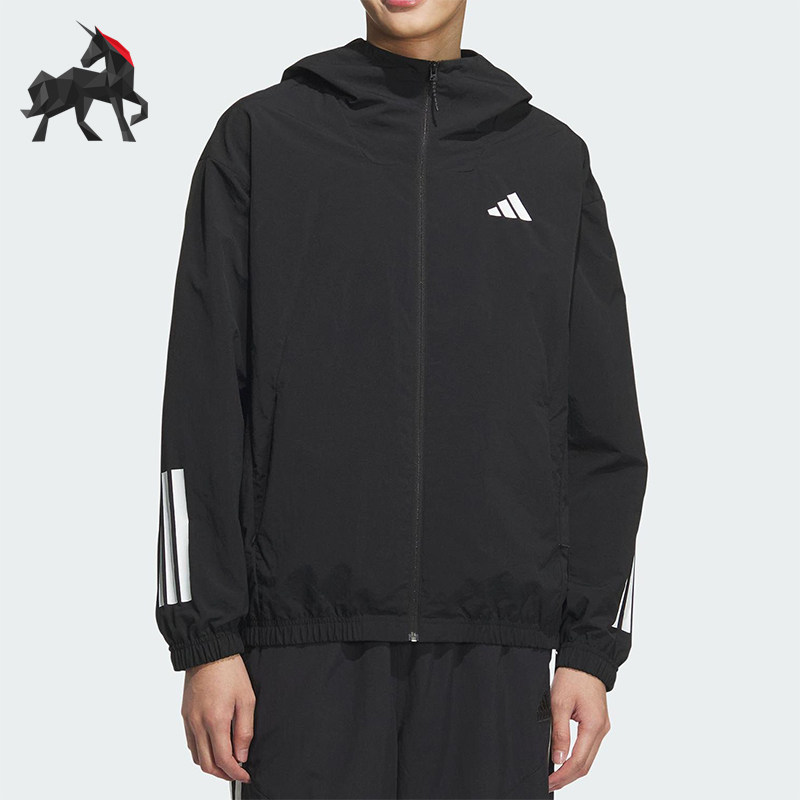 Adidas/阿迪达斯正品新款男士梭织透气经典连帽夹克外套KC3926