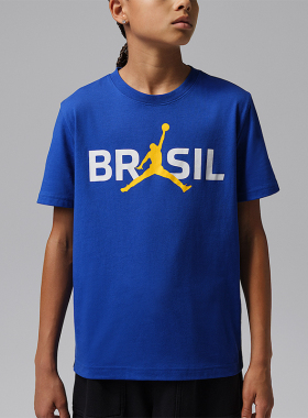 Nike/耐克正品JORDAN大童宽松套头柔软经典运动短袖T恤IW7944-417