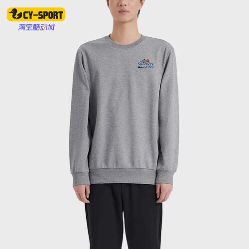 Skechers/斯凯奇正品春季新款男子百搭运动套头卫衣L422M174-004F
