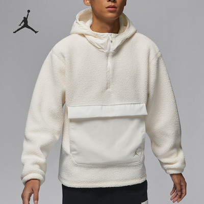 Nike/耐克官方正品JORDAN男士简约保暖连帽半拉链卫衣FV7453-133