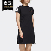 唐老鸭休闲连衣裙 Adidas 女2020夏季 NEO短袖 GJ5572 阿迪达斯正品