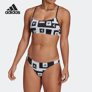 Adidas/阿迪达斯正品BARS AOP B女子游泳运动沙滩泳衣H62031