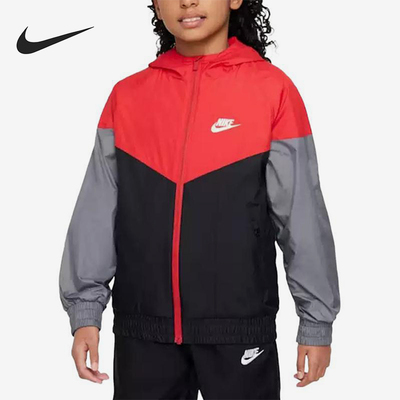 Nike/耐克正品2025大童户外拼接运动保暖休闲连帽外套HJ2534-657