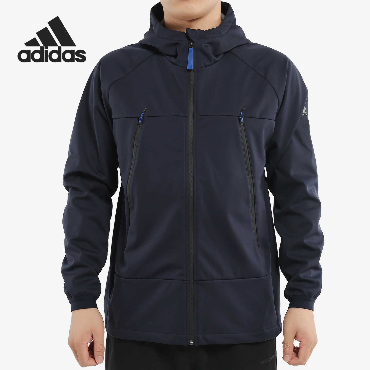 Adidas/阿迪达斯正品 冬季男子新款休闲运动服连帽夹克 EH3944