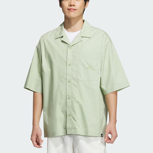 Adidas/阿迪达斯正品夏季男宽松运动休闲经典翻领衬衣衬衫JL6056