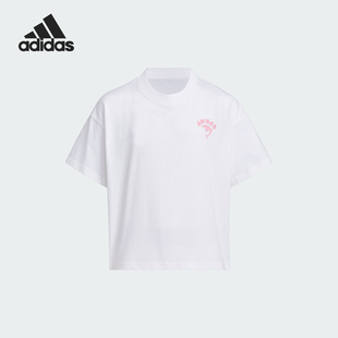Adidas/阿迪达斯正品新款儿童印花运动休闲短袖圆领T恤JF3861