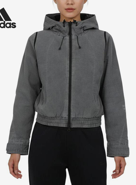 Adidas/阿迪达斯官方正品女连帽外套拉链夹克防风夹克外套KR7590