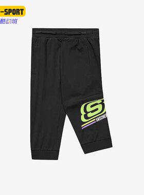 Skechers/斯凯奇正品新款儿童跑步运动裤七分裤 L222B141