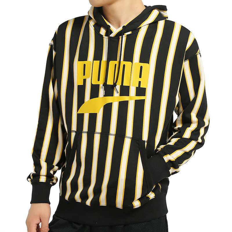 PUMA/彪马正品当季新款 男子条纹休闲运动服套头衫卫衣596004-01