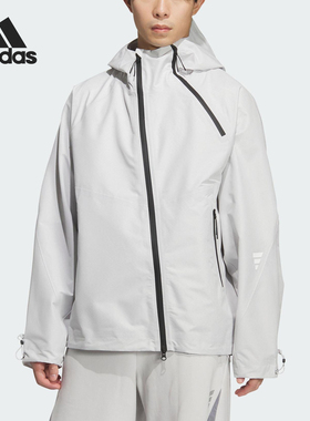 Adidas/阿迪达斯正品2025秋季款男士户外宽松梭织连帽外套KG9410
