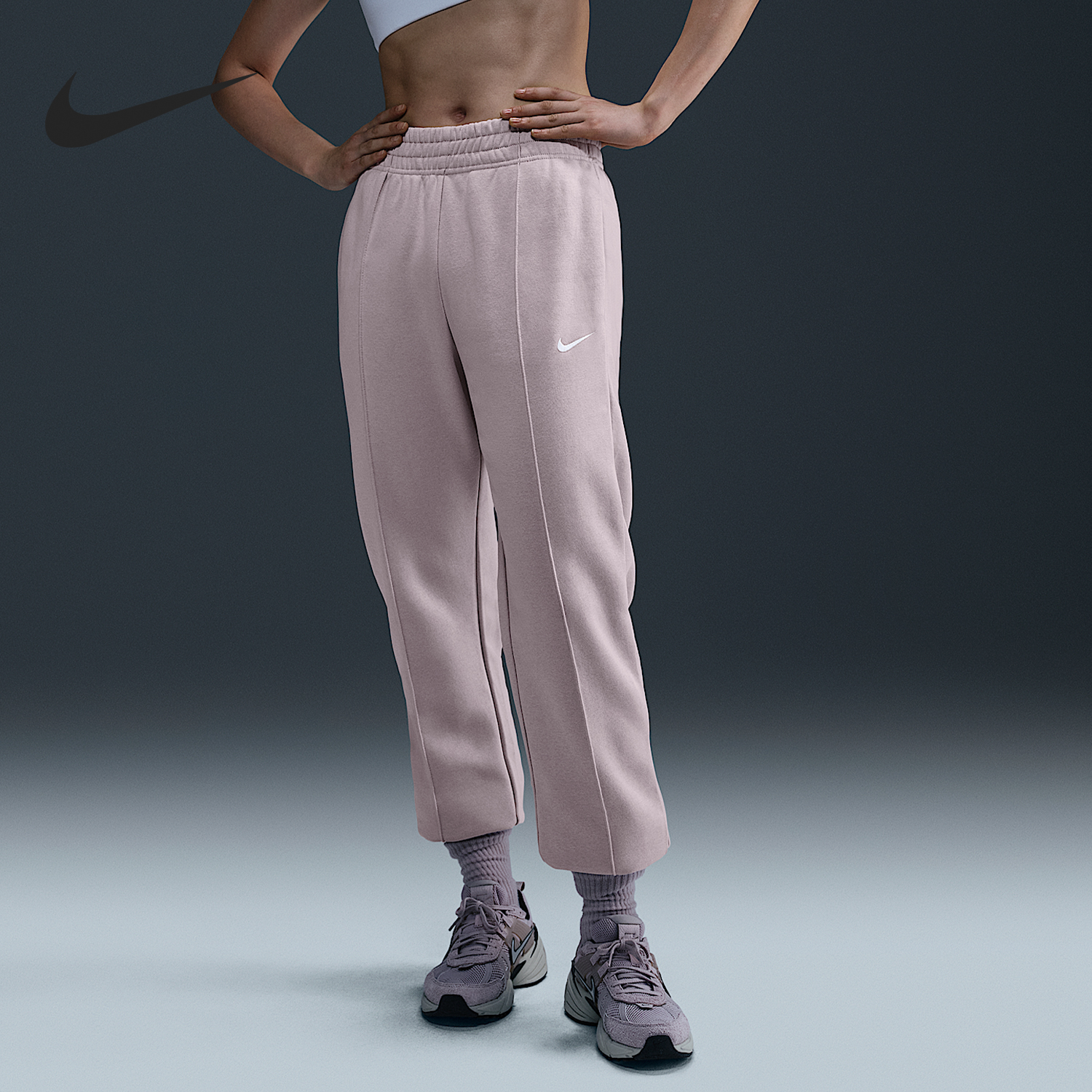 耐克女士针织束脚休闲长裤