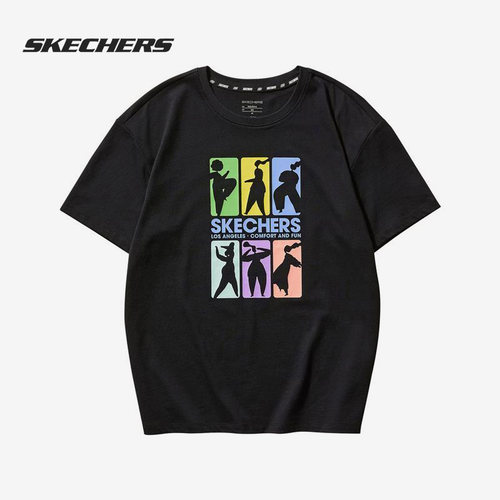 Skechers/斯凯奇正品夏季新款女子针织短袖T恤衫 L221W268
