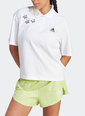 Adidas/阿迪达斯正品新款女士简约印花运动短袖POLO衫IA3160