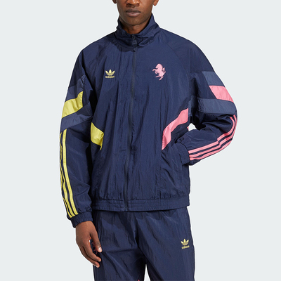 阿迪达斯男士拼接休闲立领外套